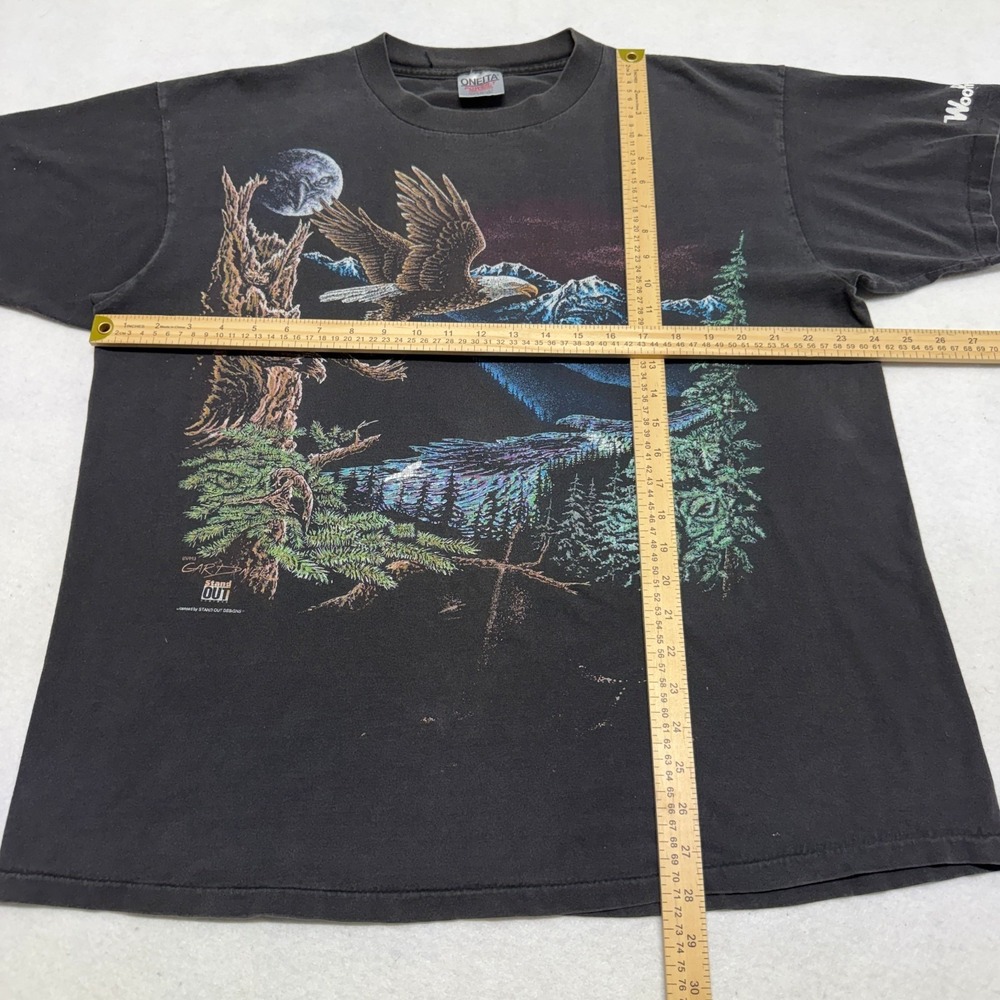 VTG 1993 Stand Out Designs Hidden Eagle Tee XL Black American Eagle Nature - Picture 11 of 16